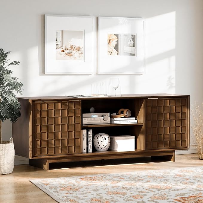 COLAMY TV Stand with Two Doors, Entertainment Center 59" with Adjustable - Image 8