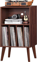 Lerliuo Record Player Stand, Walnut Turntable Stand Holds up to 160 Albums by Lerliuo