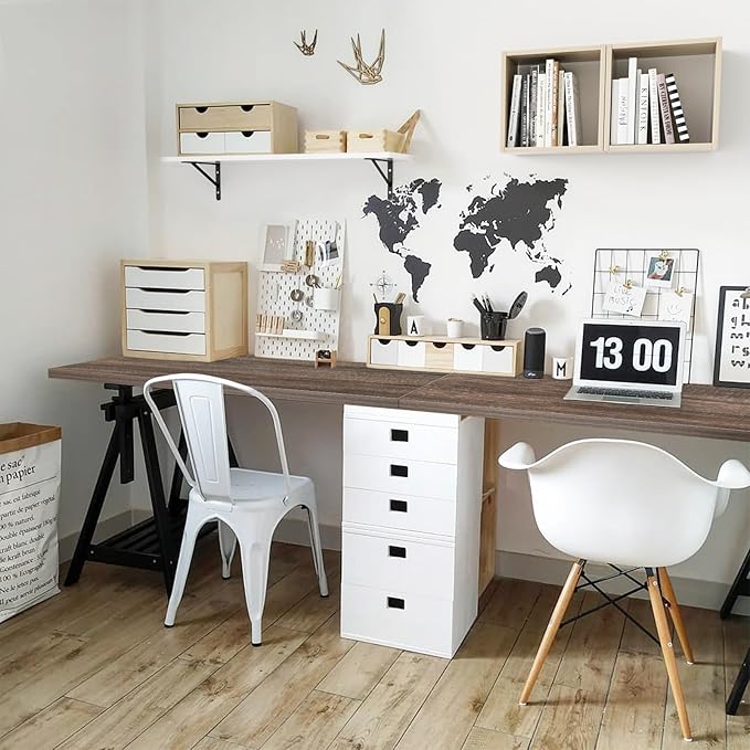 Kaboon Universal Tabletop 55"x20", Solid One-Piece Melamine Table Top, Double - Image 6