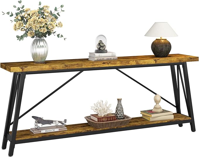 Tribesigns 70.9 Inches Extra Long Sofa Table Behind Couch, Industrial Entry - Image 10