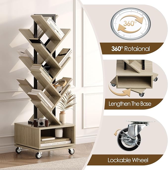 Double Sided Rotating Tree Bookshelf - Image 4