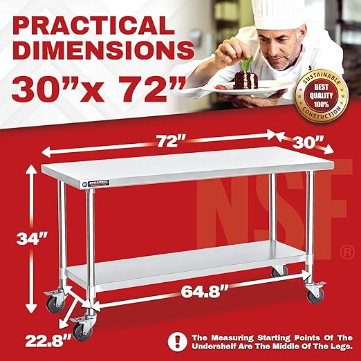 DuraSteel 30x72 NSF Stainless Steel Cart - Image 2