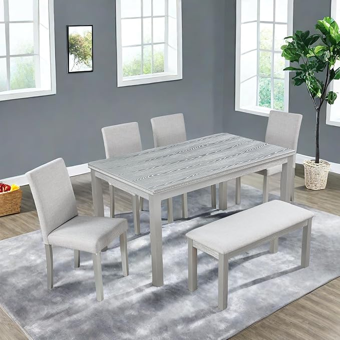 Dining Table Set, 6-Piece Kitchen Table & Chair Set by ChicFurnit
