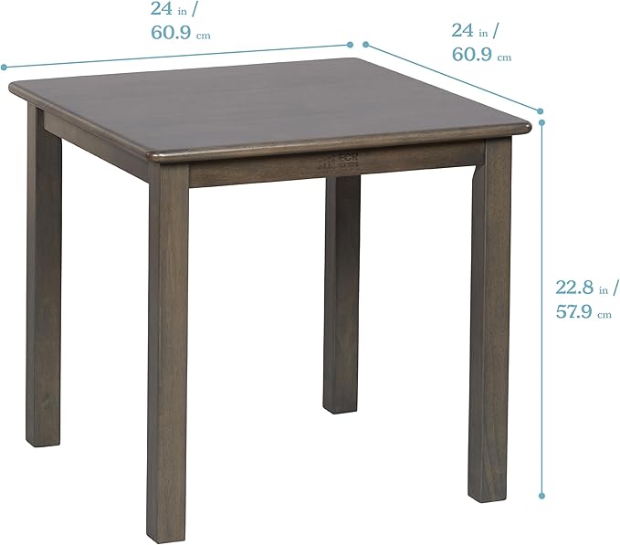 ECR4Kids 24in x 24in Hardwood Table and Chair Set, 12in Seat Height, Kids - Image 2
