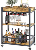 Bar Cart Serving Wine 3 Tier Home Rolling Rack by EternalHome