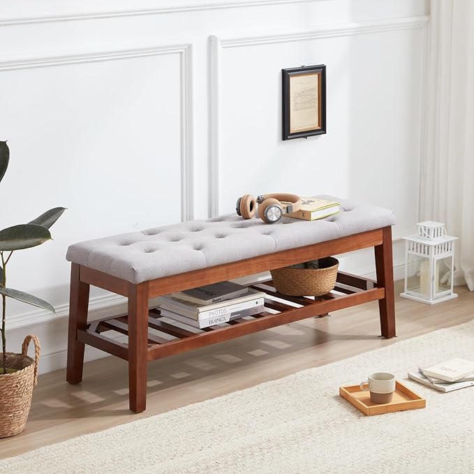 Upholstered Shoe Bench Entryway Bench - Image 6