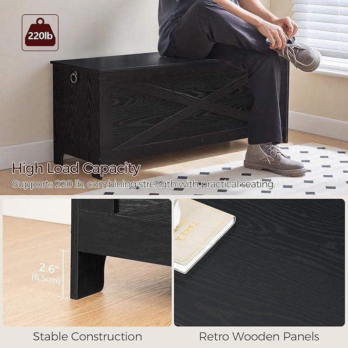 47.2" Toy Chest, Sturdy Entryway Storage Chest - Image 4