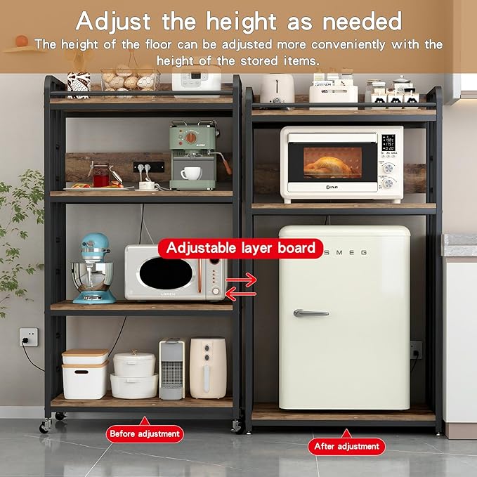 Adjustable 4-Tier Heavy Duty Kitchen Baker's Rack - Image 4