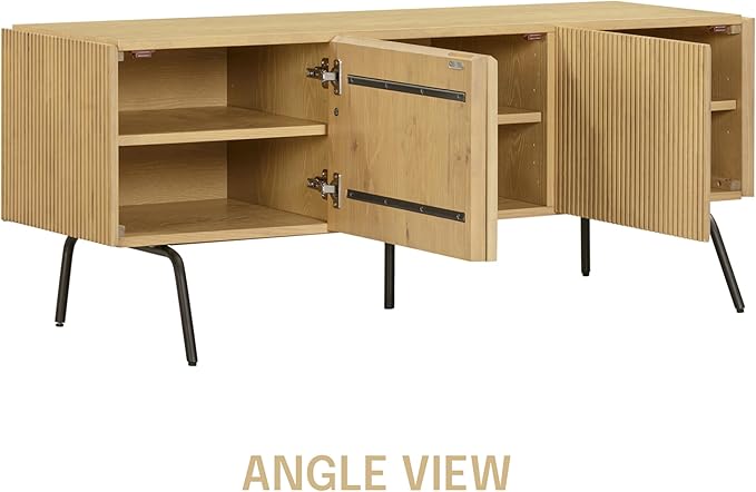 NTC Veil TV Stand with 3 Doors for TVs up to 60’’, Media Console with Vertical - Image 7