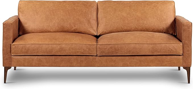 POLY & BARK Mateo Leather Sofa in Full-Grain Pure-Aniline Italian Tanned by POLYBARK
