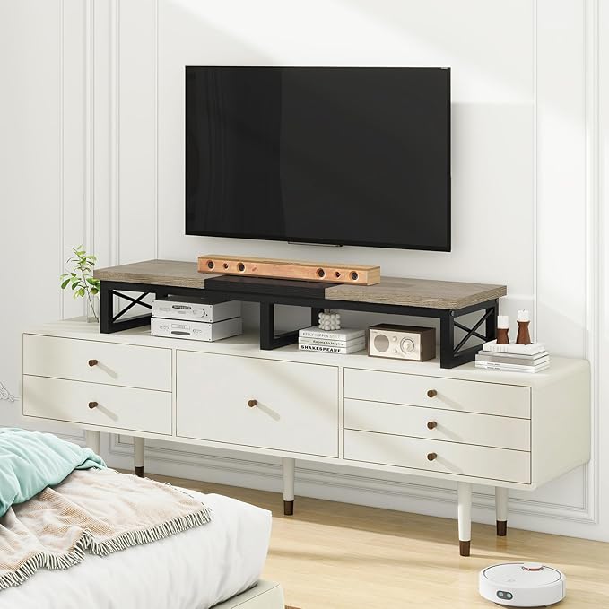 IBUYKE 45" Large TV Riser for 32-60 inch TV, Tabletop Short TV Stand - Image 9