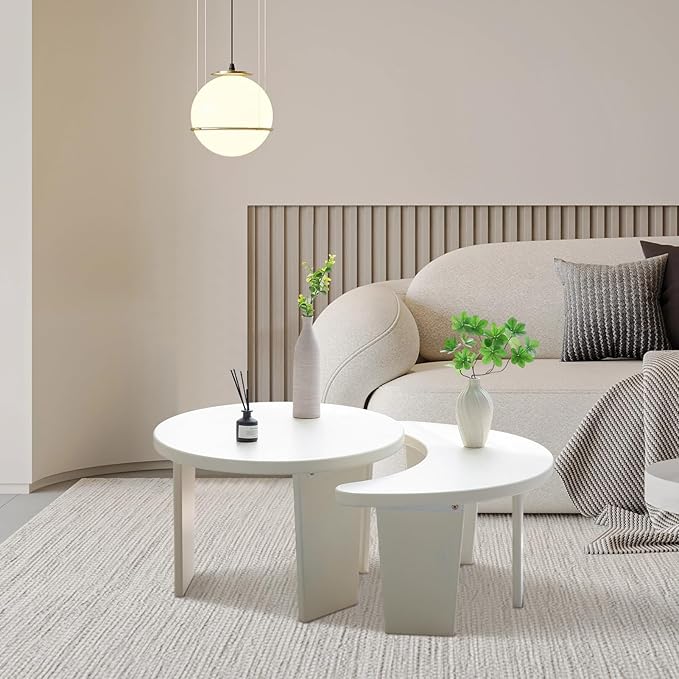 Coffee Table Set of 2, Modern Nesting Tables - Image 6