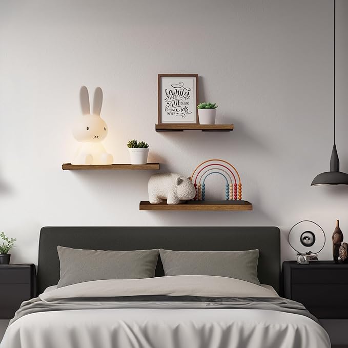 BAYKA Floating Shelves for Wall, Book Shelf for Bedroom, Wall Decor Shelves for - Image 8
