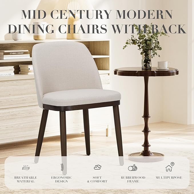 COLAMY Upholstered Dining Chairs Set of 4, Modern Kitchen Chairs - Image 3