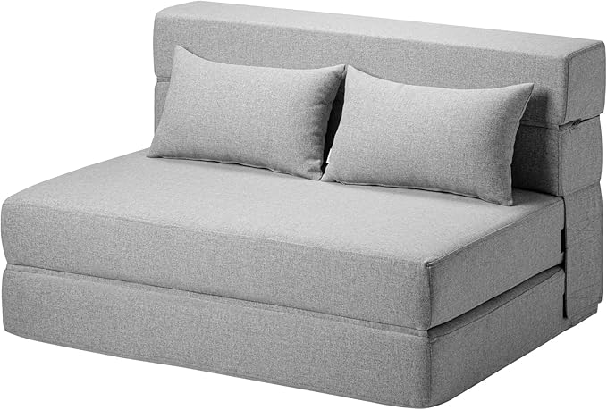 Folding Sofa Bed with Pillows- Convertible Chair Floor Couch & Sleeping Mattress by SUYOLS