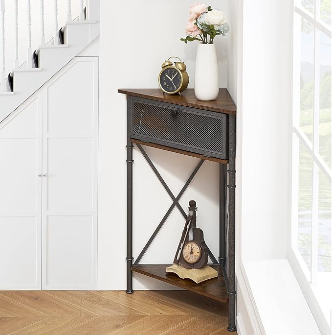 VECELO Cabinet/Table, 3-Tier Display Shelves - Image 5