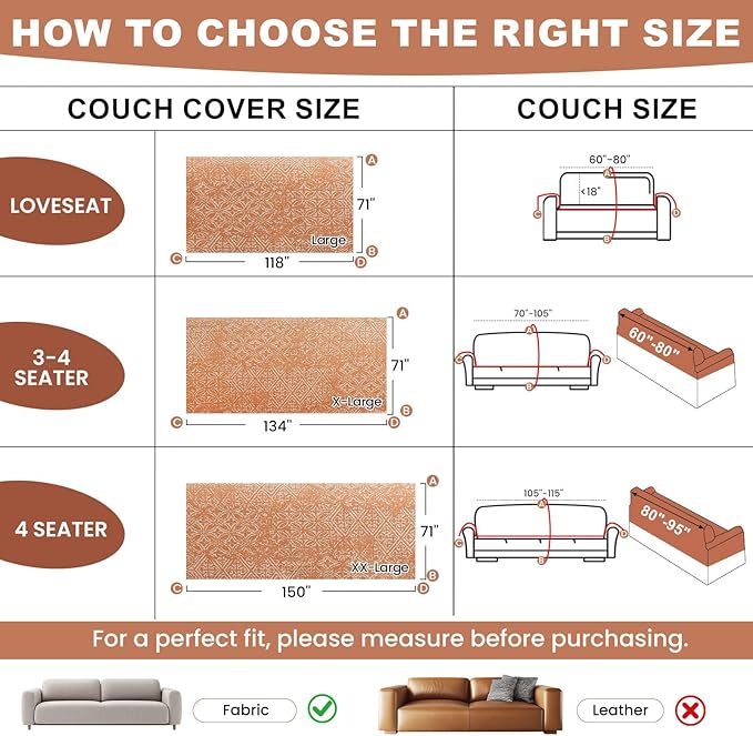 STACYPIK Boho Sofa Cover for Pets, Washable Dogs Protector for Living Room - Image 5