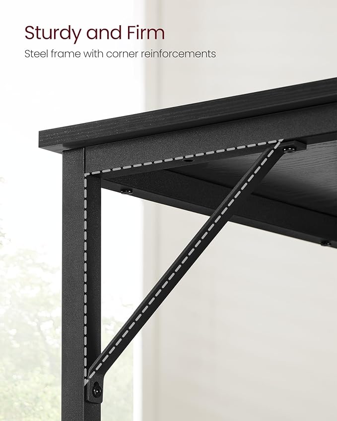 VASAGLE Computer Desk, Gaming Desk, Home Office Desk, - Image 7