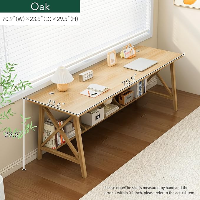Extra Long Desk with Bookshelf - Image 5