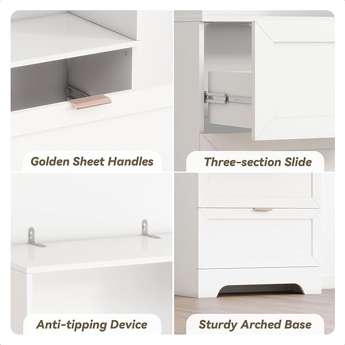 71" Tall Modern White Bookshelf - Image 7