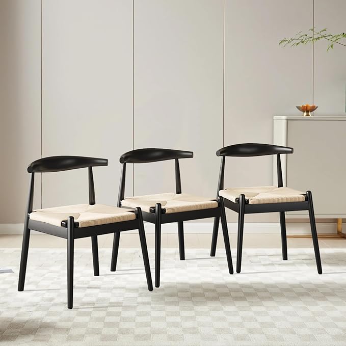 Mid Century Modern Dining Chairs Set of 2, Wooden Frame Kitchen Chairs - Image 6