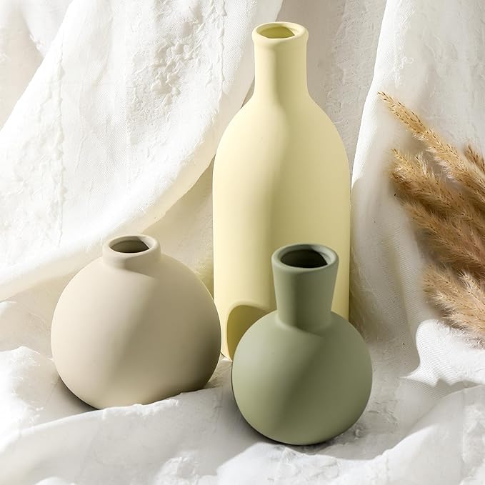 Vase Set of 3, Ceramic Vases Home Decor Flower Decorative Table Decor Vase - Image 5