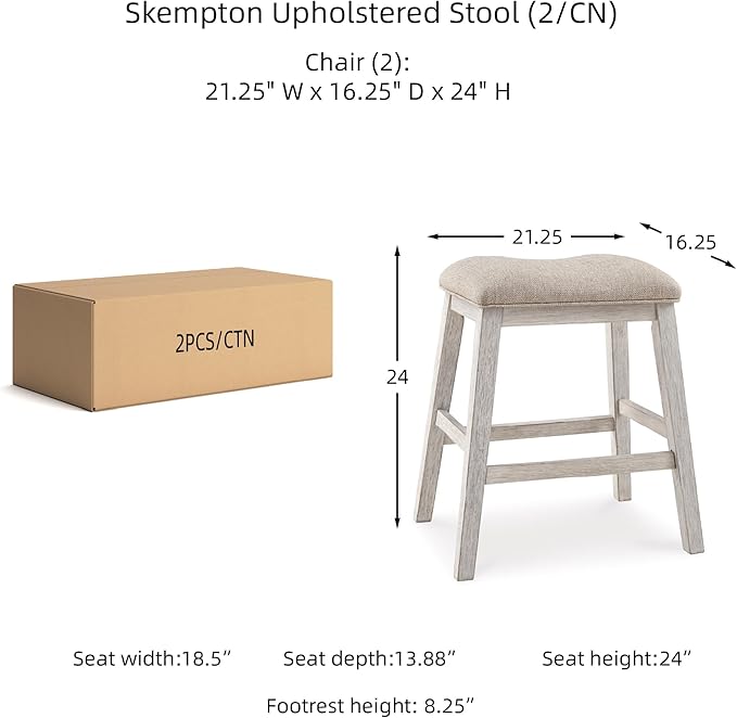Signature Design by Ashley Skempton Modern 24" Counter Height Upholstered - Image 3