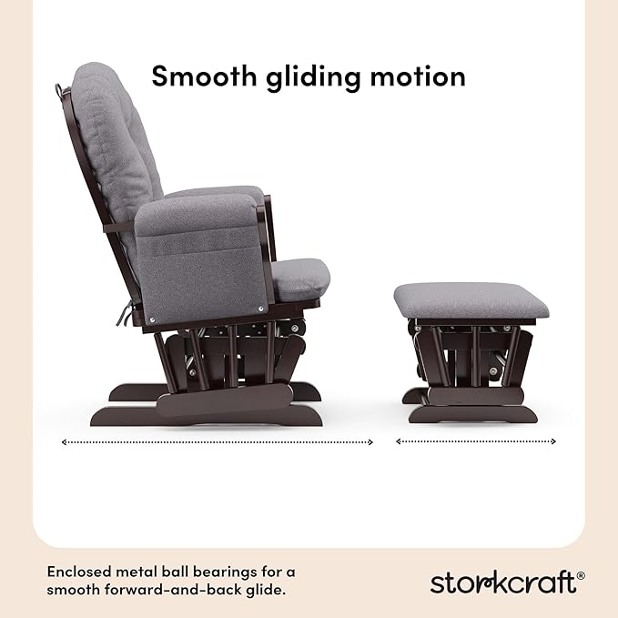 Storkcraft Premium Hoop Glider & Ottoman — GREENGUARD Gold Certified Nursery - Image 5