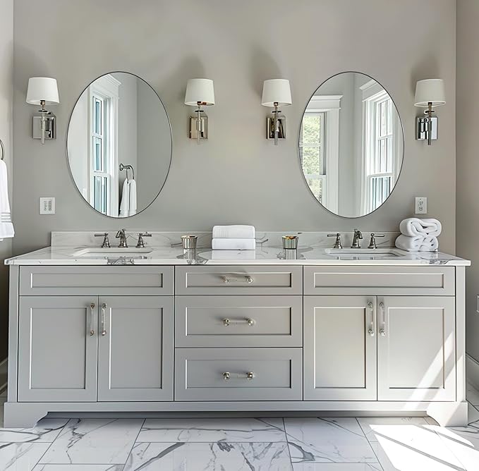 ANDY STAR Chrome Bathroom Mirror, Oval Bathroom Mirror 22 x 30 Inch, Polished - Image 8