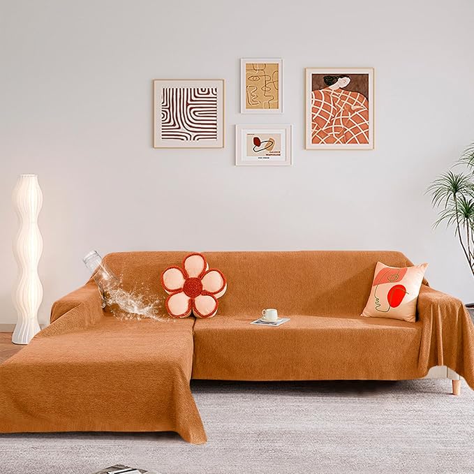 STACYPIK Waterproof Orange Couch Cover - Image 2