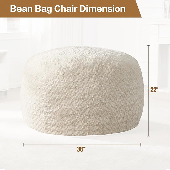 Hobestluk 3ft Bean Bag Chairs for Adults Large Beanbag Chair - Image 2