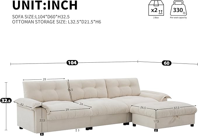 Mreax L-Shape Sectional Sofa - Image 2