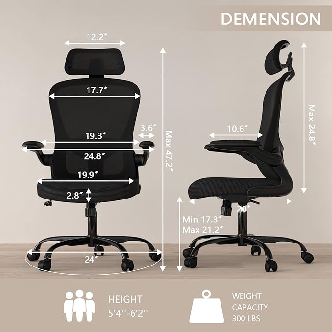 Office Chair, High Back Ergonomic Desk Chair, Breathable Mesh Desk Chair - Image 2