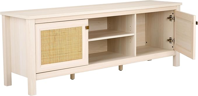 SAFAVIEH Evane TV Stand for up to 65" Flatscreen – Bleached White & Natural - Image 6