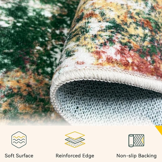 Washable Area Rugs 5'x7' Non-Slip Modern Abstract Soft - Image 4