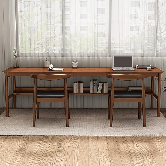 Solid Wood Desk, Writing Desk, Home Office Workstation - Image 7