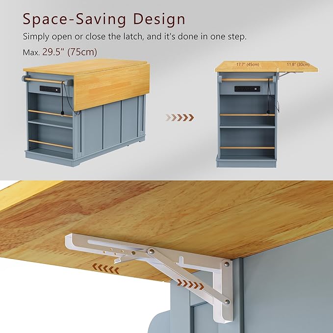 53" Large Kitchen Island Set - Image 5
