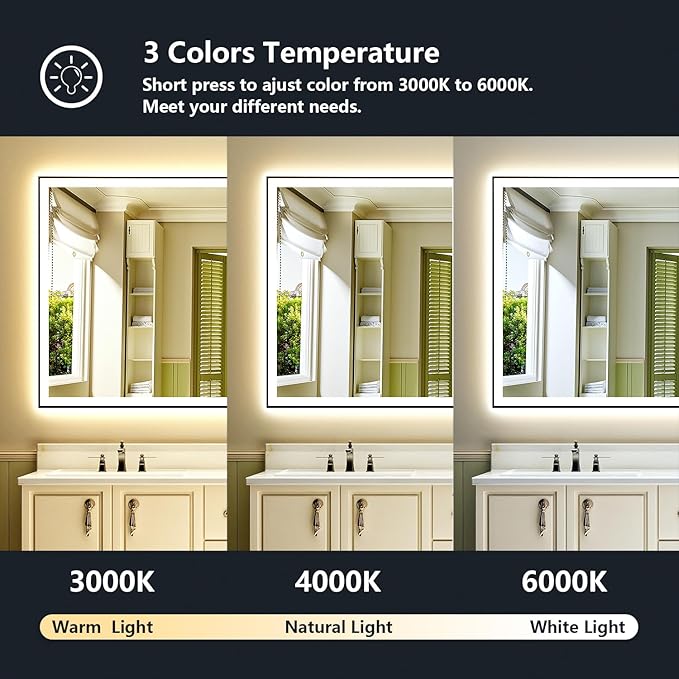 72x40 Inch LED Bathroom Mirror - Image 5