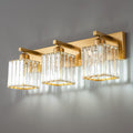Modern Bathroom Vanity Light 3-Lights Gold Crystal Bathroom Wall Light Vanity by FDPBY