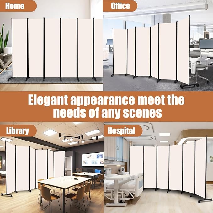 Room Divider Portable 132'' Partition Room Dividers and Folding Privacy Screens - Image 7