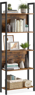 VASAGLE 5-Tier Bookshelf, Book Shelf, Industrial Bookcase, by VASAGLEbySONGMICSHOME