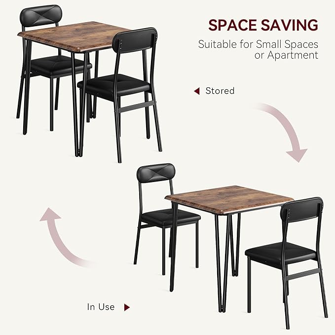 GarveeHome Dining Table Set for 2, Kitchen Table - Image 6