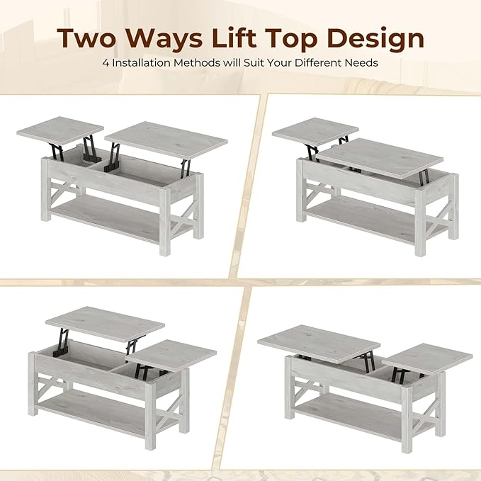 Rolanstar 47.2" Lift Top Coffee Table - Image 7