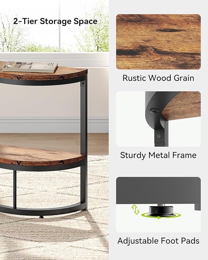 LITTLE TREE 2-Tier End Table Half Round - Image 6