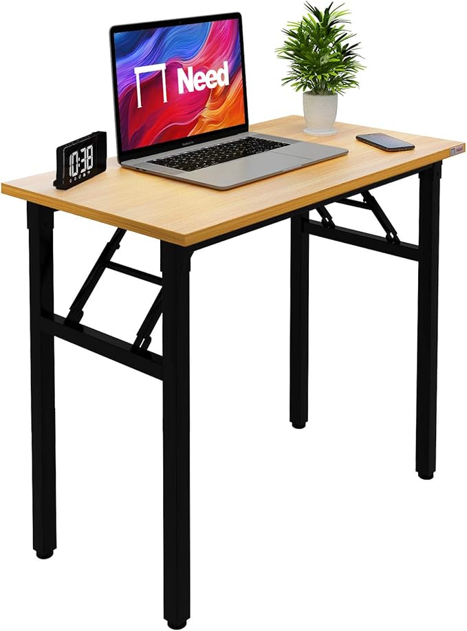 Need Folding Desk Small Desk 31 1/2" No Assembly Foldable Computer Desk by Need