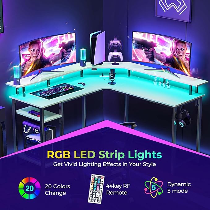 Rolanstar L Shaped Gaming Desk - Image 4
