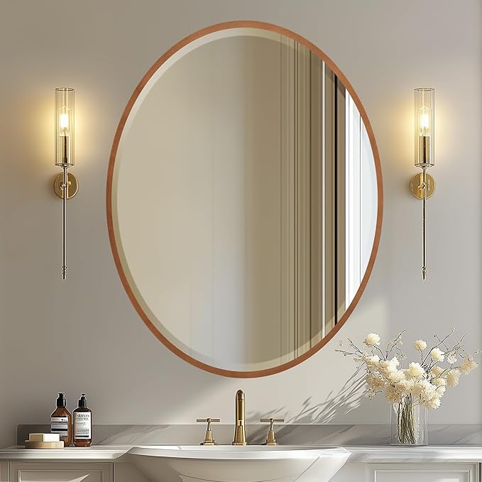 OVALCREST - Oval Wooden Beveled Wall Mirror by OVALCREST