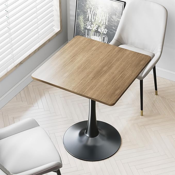 Walnut Square Tulip Table for 2, 24 Inch Small Dining Table - Image 7