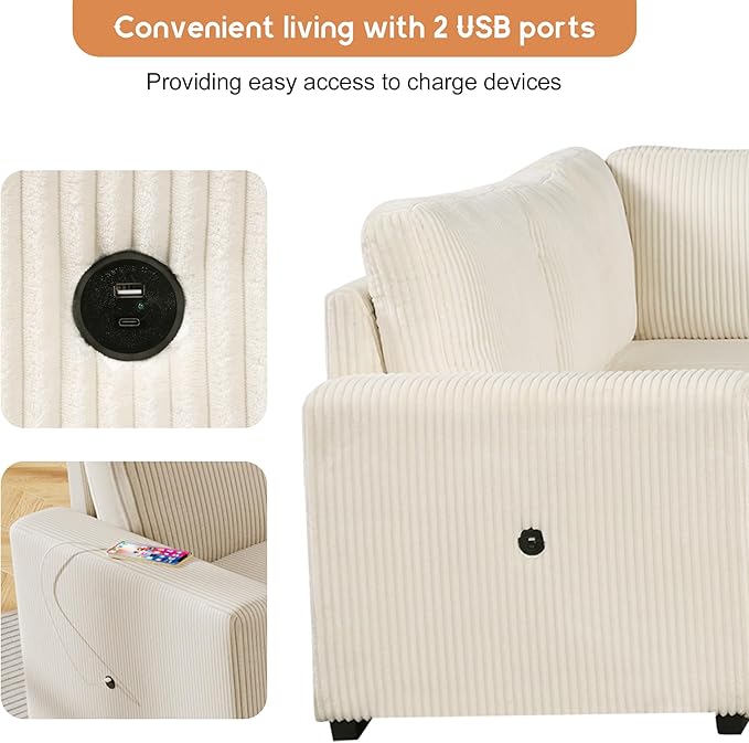 115.6 Inch U-Shaped Modular Sectional Sofa - Image 5