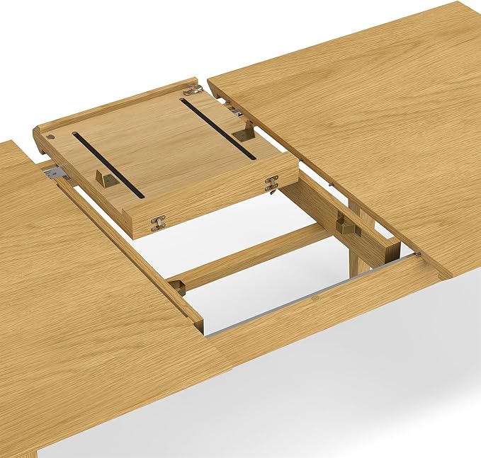 SIMPLIHOME Colby Extendable Dining Table, Solid Wood Oak Veneer in Oak - Image 10